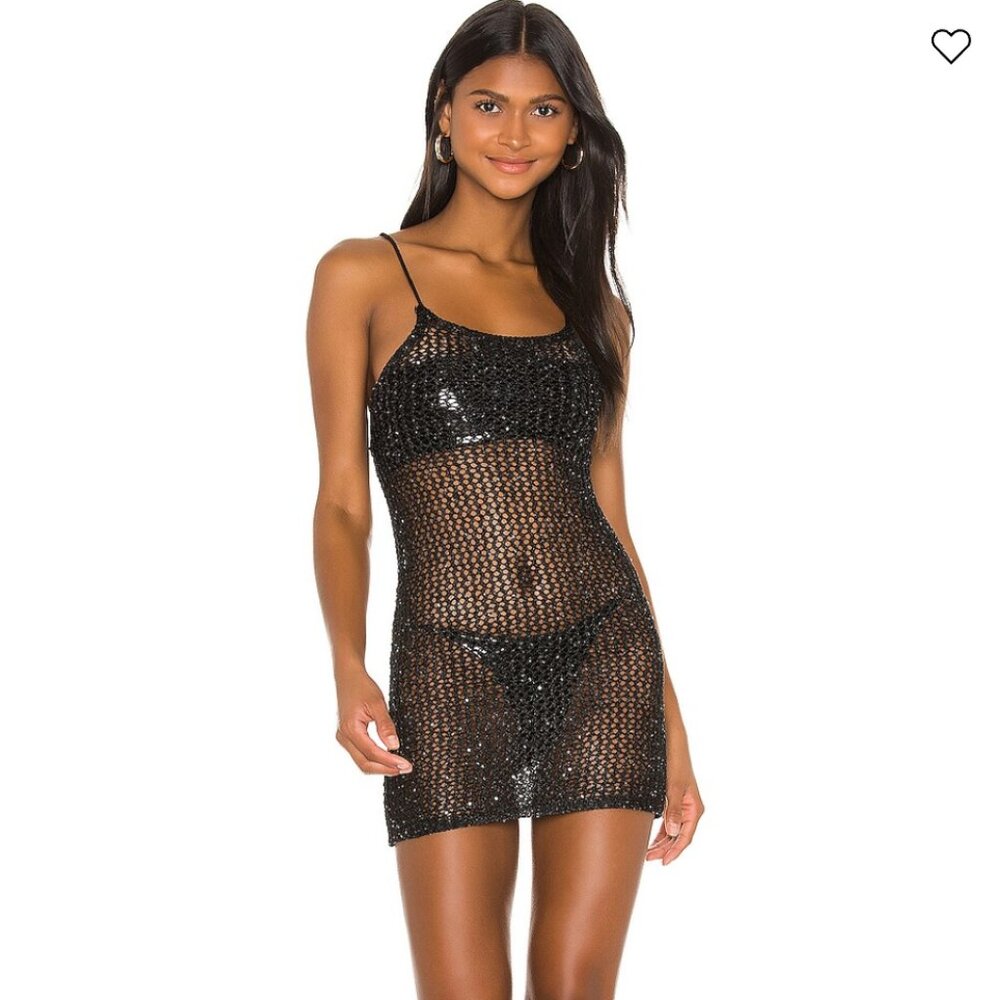 superdown Blakey Sequin Crochet Dress - Black Size S